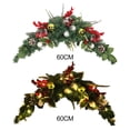 thumbnail image 2 of Decoration Christmas Door Hanger Wreath Realistic Foam Plastic Handmade Floral Rings Holiday Lintel Artificial Flowers, 2 of 6