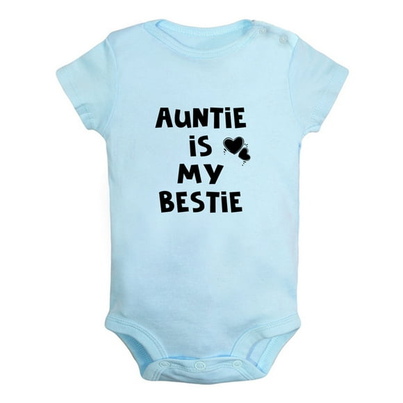 iDzn Auntie Is My Bestie Funny Rompers For Babies, Newborn Baby Unisex Bodysuits, Infant Jumpsuits, Toddler 0-24 Months Kids One-Piece Oufits