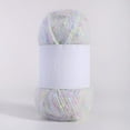 thumbnail image 1 of Zhuge Hilo de mohair de 100 g con puntos de colores, hilo suave para tejer a mano, crochet, para bufandas, chales y manualidades, color blanco E, 1 of 4
