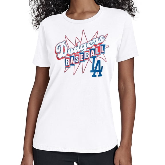 Women's Starter  White Los Angeles Dodgers Drive-In T-Shirt