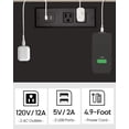 thumbnail image 5 of End Table with Charging Station, Side Table with USB Ports and Outlets, Nightstand, 2-Tier Storage Shelf, Sofa Table for Small Space,Black, 5 of 17
