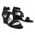 thumbnail image 2 of DREAM PAIRS Women's Summer Open Toe Wedge Sandals Ankle Strap Platform Sandals INNIS-1 NAVY Size 8.5, 2 of 5