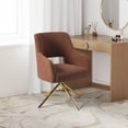 thumbnail image 2 of Mid-Century Modern Water and Stain Resistant Boucle Fabric Upholstered Swivel Accent Chair, Rust Orange, 2 of 5