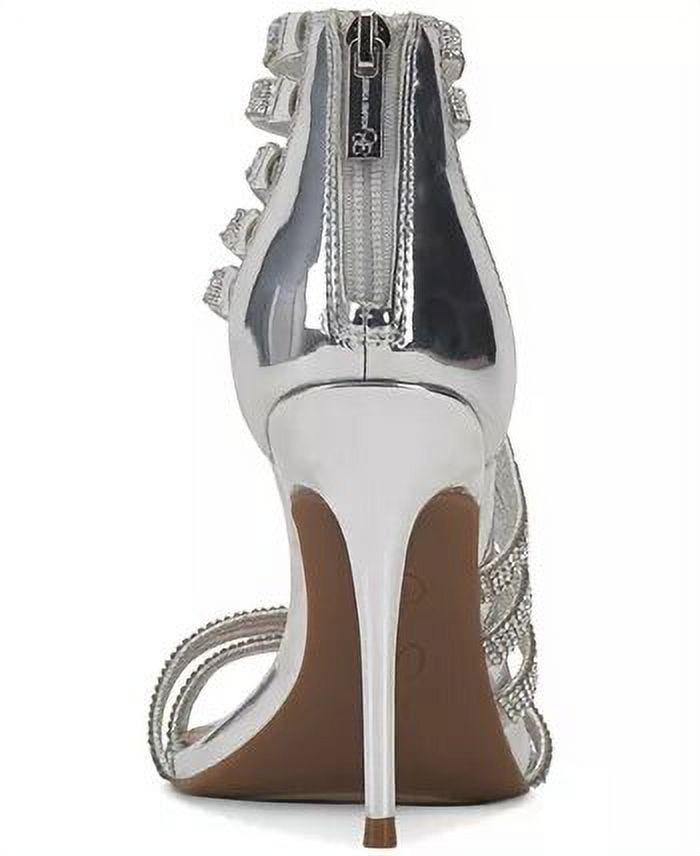 Silver High Heels Glitter Pointed Toe Ankle Strap Prom Shoes Women Evening  Shoes - Milanoo.com