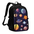 thumbnail image 1 of Balery Space Planet Mochila con carga USB para hombre y mujer - Mochila impermeable y antirrobo para laptop con puerto USB para viajes, trabajo, 1 of 7