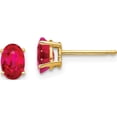 thumbnail image 1 of 14K Yellow Gold Ruby Post Earrings (6 X 4) Made In India xe86r-b, 1 of 6