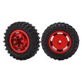 thumbnail image 4 of Juego de 2 llantas de metal de 55 mm para coche RC AXIAL SCX24 1/24, llanta de goma, color rojo, 4 of 14