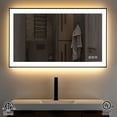 thumbnail image 4 of TOOLKISS  Black Frame Anti-Fog Dimmable LED Light Vanity Bathroom Mirror with Backlit and Front Light 55 inch.W x 30 inch.H, 4 of 5