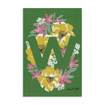 Stupell Industries Floral Bloom Letter W Botanical & Floral Painting Gallery Wrapped Canvas Art Print Wall Art, 30 x 45