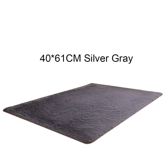 tredstone Anti-Skid Home Bedroom Fluffy Mat Area Floor Rug Room Shaggy Plush Soft Carpet silver gray 1Set