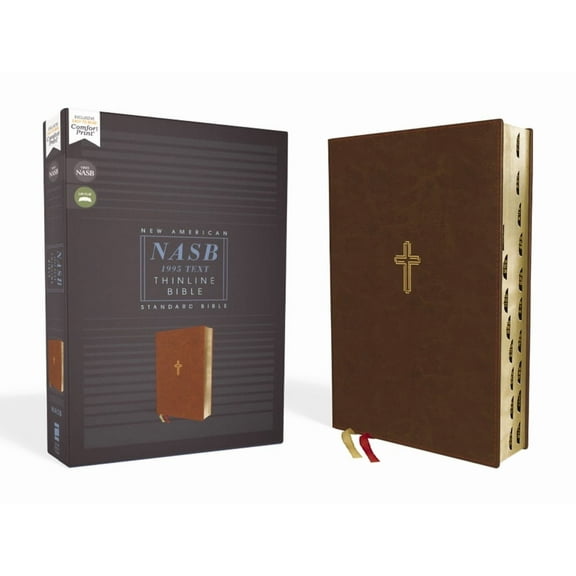 Nasb, Thinline Bible, Leathersoft, Brown, Red Letter Edition, 1995 Text, Thumb Indexed, Comfort Print, (Hardcover)
