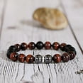 thumbnail image 4 of EOEMY Men Women 8mm Natural Round Gemstone Bead Handmade Beads Bracelets Charm Jewelry-Red Tiger Eye+Hematite, 4 of 5