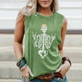 thumbnail image 2 of Trendfront Womens Skull Graphic Tops Figure Print Sleeveless Crewneck Casual Loose Fit Tank Tee Trendy Fashion T Shirts Daily Clothes, 2 of 6