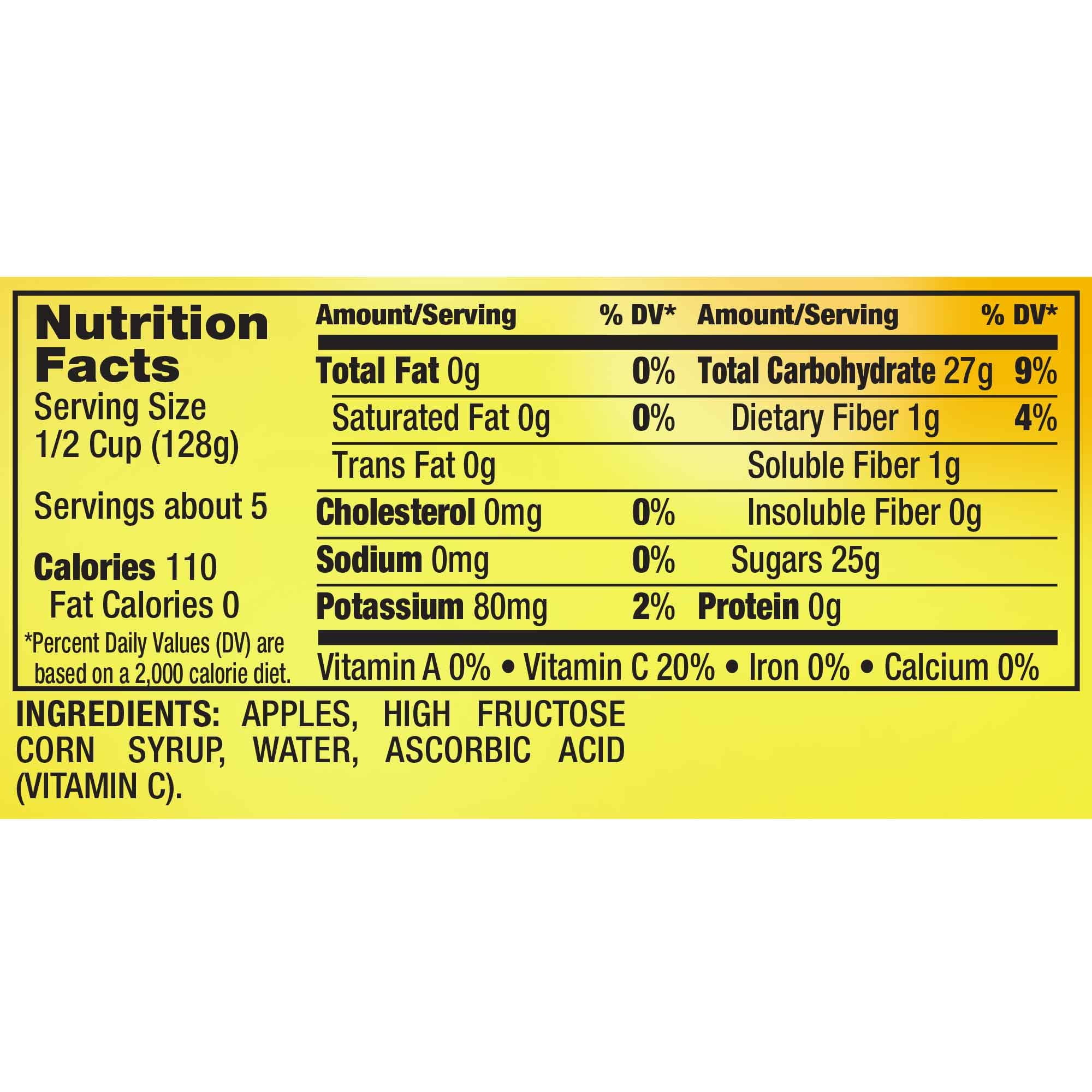 Applesauce Nutrition Facts Motts Nutrition Ftempo