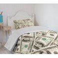 thumbnail image 4 of Ambesonne Money Quilted Bedspread Set 2 Pcs, Ben Franklin Portrait Wealth, Twin Size, Pale Green Grey, 4 of 6