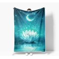 thumbnail image 5 of Galaxy Space Throw Blanket Moon Flower Stars Print Decor Soft Warm Cozy Blanket Plush Teal Throws \u200bBlankets for Women Girls Kids Couch Travel Livingroom Bedroom Decor 60 x 80 Inch, 5 of 5