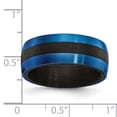 thumbnail image 2 of Primal Steel Stainless Steel Black Carbon Fiber with Brushed Blue IP-plated 8mm Band, 2 of 8