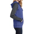 thumbnail image 3 of Mafoose Women's Juniors Lightweight Fleece Raglan Hoodie Heathered Deep Royal/ Heathered Charcoal X-Small, 3 of 4