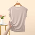 thumbnail image 4 of ctdiral Womens Crew Neck Sleeveless Tank Tops Solid Color Crop Tank Tops Lightweight Loose Fit Tunic Tops Summer Casual Going Out Tee Beige XL, 4 of 9