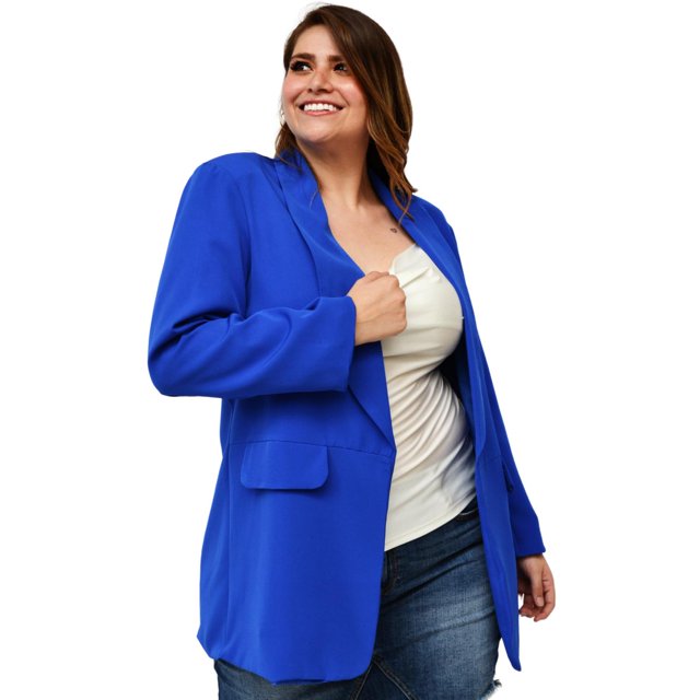 Blazer con ribete, Roman Fashion Tallas Extras. 2631 (Rey) azul 40 Roman Fashion JA-ELY-2631-REY