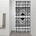 thumbnail image 3 of Small Stall Narrow Shower Curtain 36"W x 72"L – Tropical Bohemian Leaves, Mid-Century Abstract Boho Botanical Bathroom Decor, Vintage Floral Palm Leaf Pattern, Rustic Tribal Folk Style, 3 of 5