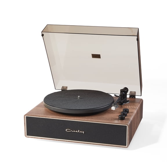 Crosley Stave Bluetooth Record Player, 2-Speed Turntable, Bass Treble Controls, Audio-Technica
