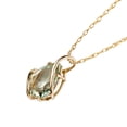 thumbnail image 2 of 10k Yellow Gold Genuine Pear-shape Green Amethyst Teardrop Pendant Necklace, 2 of 5