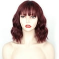 thumbnail image 1 of Peluca de mujer para cosplay, peluca de mujer de color rojo vino, pelucas rizadas de longitud media, peluca de mujer confiable y duradera, 1 of 8