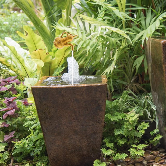 OUNONA Fontaine de Table Invisible Dorée Gourde Décorative Flottante pour Maison Jardin
