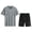 Gray, variant on FRSASU Men's 2 Piece Active Sets Crew Neck T-Shirt Drawstring Shorts Summer Lightweight Breathable Gym Sports Tracksuit White