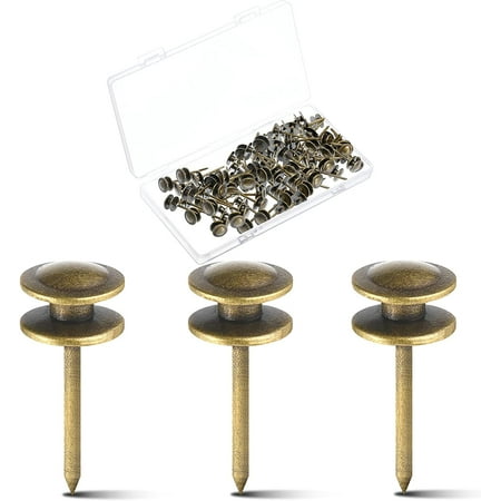 

25 Pieces Double Headed Picture Hangers Nails Small Head Hanging Nails Picture Photo Hanging Hook Pins Decorative Nail Hook Hangers for Home Office School (Bronze) as shown MY--11068