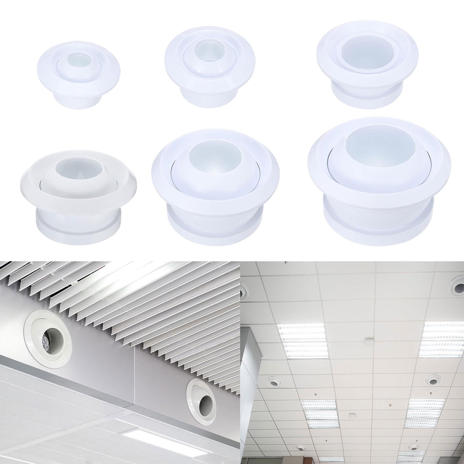 BIBABLYKE Spherical Jet Vent Round Exhaust Air Vent 360 Degree for Efficient Air Distribution In Offices Bathrooms & Living room