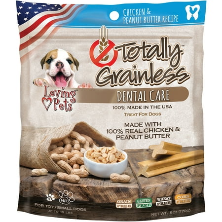 Totally Grainless Dental Bones For Large Dogs 6oz-Chicken & Peanut