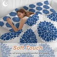 thumbnail image 4 of 3 Piece Dahlia Flower Duvet Cover Set Queen Size, Microfiber Comforter/Quilt Cover with Corner Ties and 2 Pillowcases, Farmhouse Botanical Blue Grey Floral All Season Soft Bedding with Zipper Closure, 4 of 8