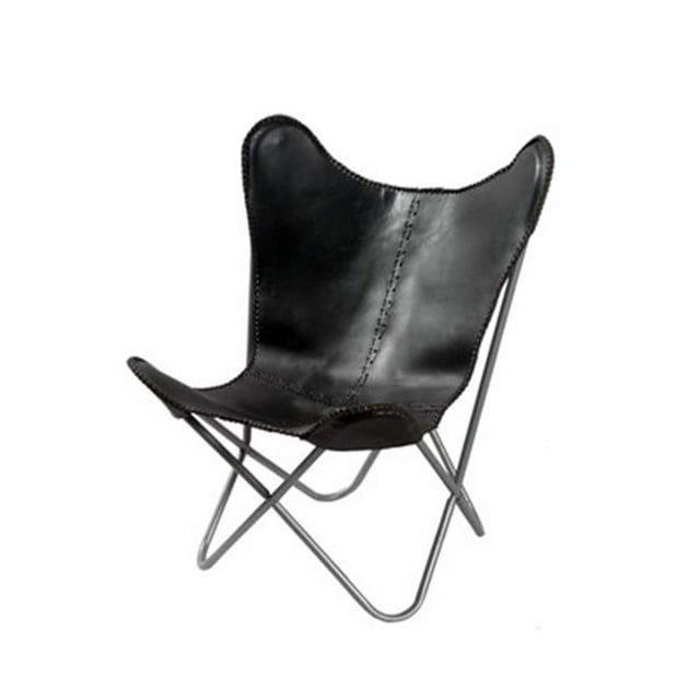 FASHION N YOU H-1147 Fauteuil Papillon en Cuir Blanc