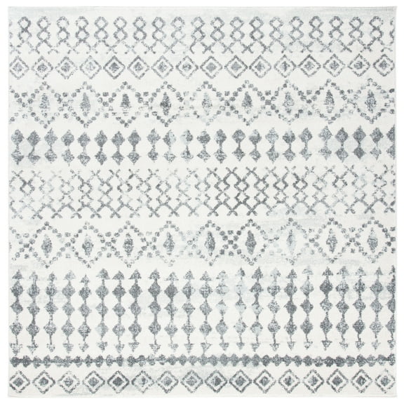 SAFAVIEH Mercer Everitt Distressed Area Rug, Ivory/Grey, 6'7" x 6'7" Square
