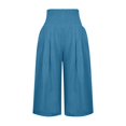 thumbnail image 5 of ZKCCNUK Summer Plus Size Capris for Women Loose Wide Leg High Waist Straight Casual Pants, 5 of 5