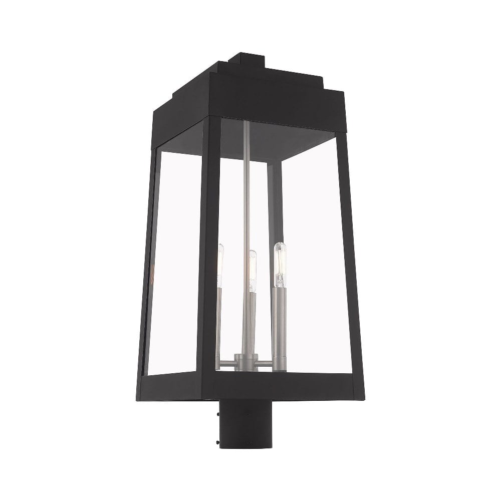 Livex Lighting - Oslo - 3 Light Outdoor Post Top Lantern in Mid Century Modern
