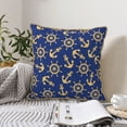 thumbnail image 6 of KLL Anchors and Nautical Decorative Throw Pillow Covers Velvet Soft for Couch Sofa Bedroom Living Room Outdoor - 16"x16", 6 of 8