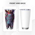 thumbnail image 3 of Lsque Chucky Pattern 20oz Car Cup with Lid and Straw, Insulated Coffee Cup with Straw Topper, Spill Proof Travel Coffee Mug, Stainless Steel Tumble, 3 of 8