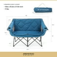 thumbnail image 6 of ARROWHEAD OUTDOOR Portable Folding Double Duo Camping Chair Loveseat w/ 2 Cup & Wine Glass Holder, Heavy-Duty Carrying Bag, Padded Seats & Armrests, Supports up to 500lbs, USA-Based Support (Blue), 6 of 8