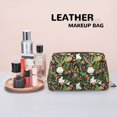 thumbnail image 4 of rabbit leaves Makeup Bag, Large Capacity Travel Cosmetic Bag for Women Girls- Travel Toiletry Bag Leather Portable Waterproof Makeup Case Organizer with Handle, 4 of 4