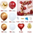 thumbnail image 2 of AOWEE Valentine's Day Red Gold Balloon Arch Kit, Ruby Red Balloon Garland Kit with White Metallic Gold Confetti Latex Balloons and Palm Leaves for Girl Birthday Christmas Wedding Engagement Proposal, 2 of 8