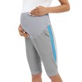 thumbnail image 7 of WBQ Women's Maternity Shorts Over Belly Pregnancy Adjustable Belt Activewear Workout Running Athletic Lounge Shorts Waffle Pajamas Shorts for Pregnant Woman with Pockets S-3XL, 7 of 7
