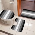 thumbnail image 4 of Black White Ombre Bath Mat 3 Piece Bathroom Rug Set, Gradient Black Woods Farmhouse Non Slip Bath Rug Contour Mat and Toilet Lid Cover, Absorbent Shower Mats Soft Bath Rugs and Mats Sets, 4 of 8