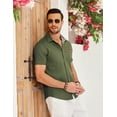 thumbnail image 5 of COOFANDY Men's Western Dress Shirts Short Sleeve Button Up Work Shirts, 5 of 6