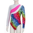 thumbnail image 5 of iiniim Kids Girls Sport Dance Leotard Long Sleeve Cartoon Print One Piece Dancewear Size 4-14 A Starry Rainbow 6, 5 of 7