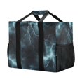 thumbnail image 5 of FORMRS Tote Bag for Women Large Capacity Canvas Travel Foldable Carry On Shopping Handbag, Lightning Pattern, 5 of 8