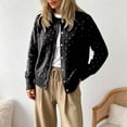 thumbnail image 5 of COMVALUE 2026 Leopard Cardigan Womens Button Up Sweaters Long Sleeve Cheetah Print Cropped Cardigan Jackets (Black, S), 5 of 6