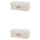 thumbnail image 1 of Cateissary Chica Almohada Estuche de lápices Bolsas de cosméticos Bolsas de papelería en forma de cubos Blanco 2Conjunto, 1 of 6